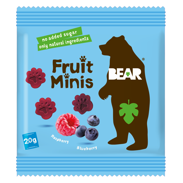 Ovocné minis malinovo-čučoriedkové 20g Bear !!! AKCIA !!! EXP.: 17.8.2026