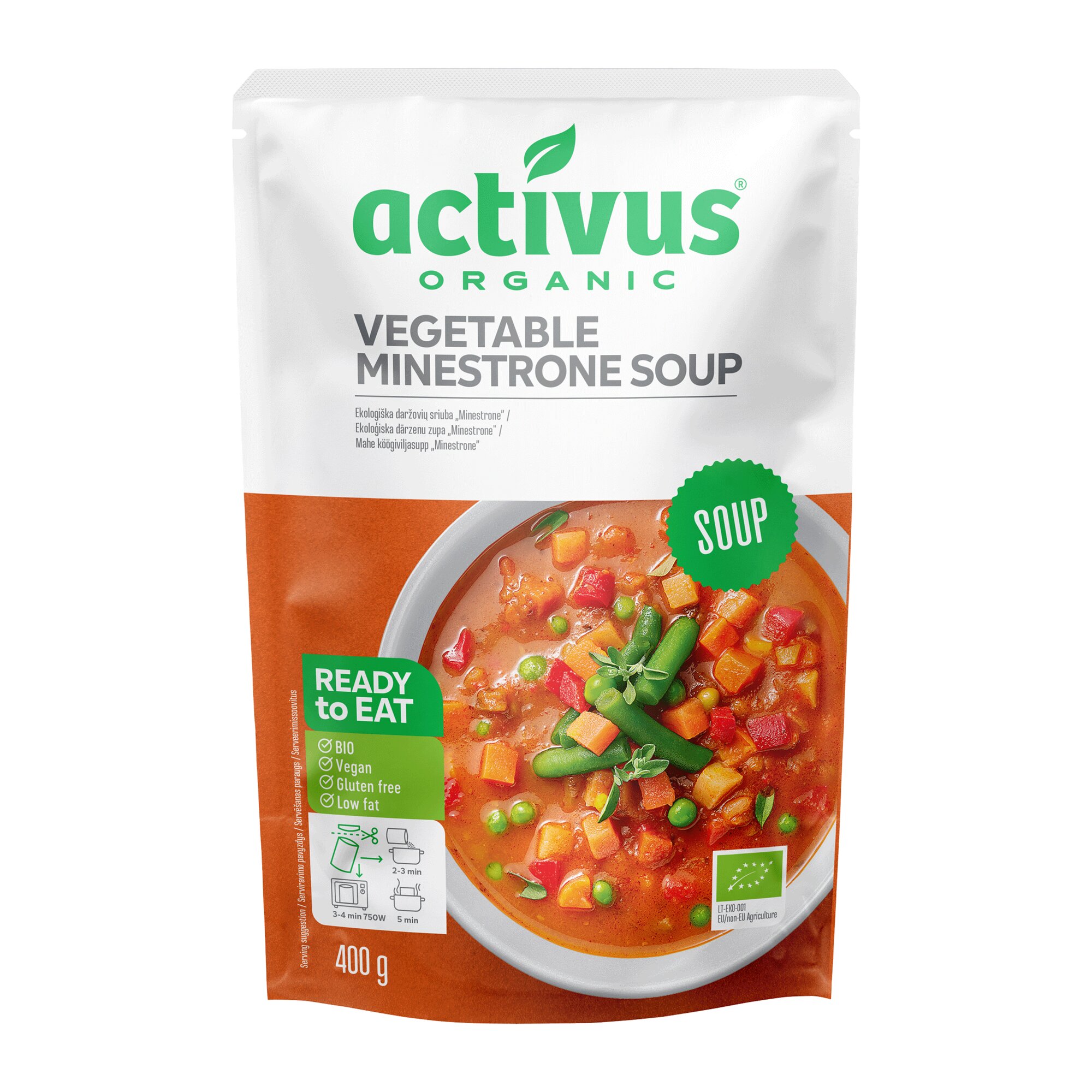Polievka Minestrone vegan, bez lepku BIO 400g Activus