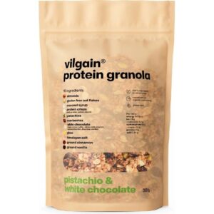 Granola protein pistácie, biela čoko a brusnice bez lepku 350g Vilgain